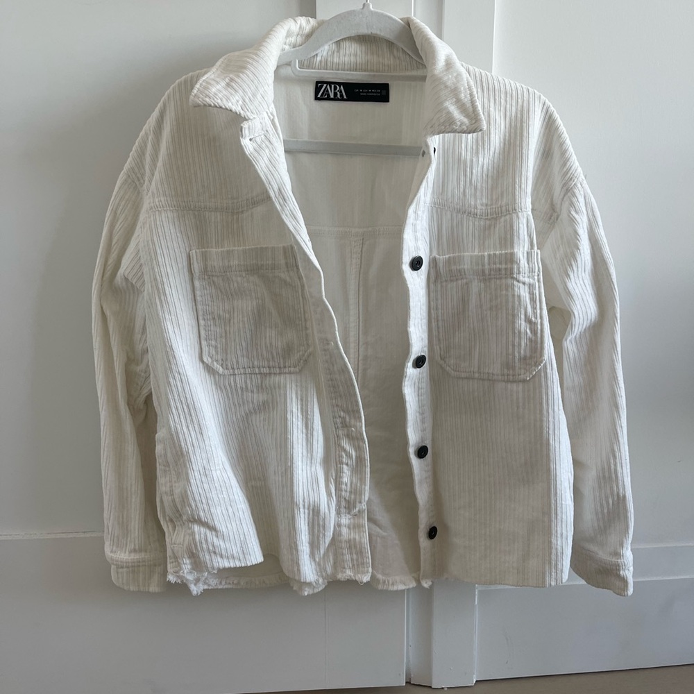Zara Women's White Corduroy Jacket